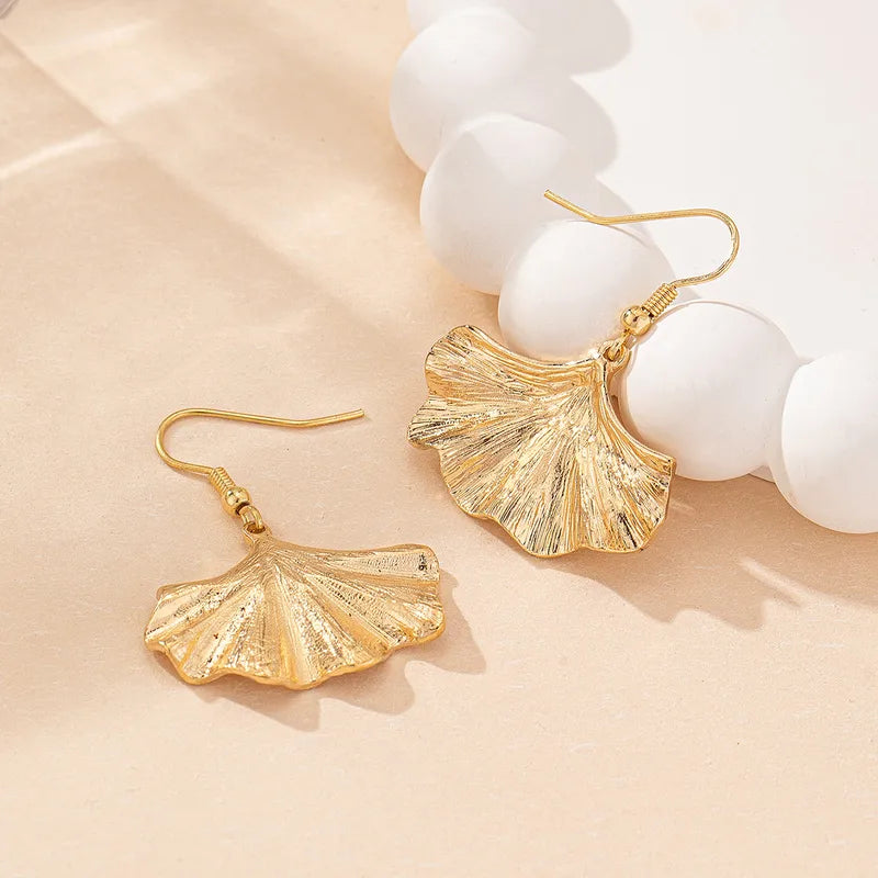 Ginkgo Leaf Dangle Earrings
