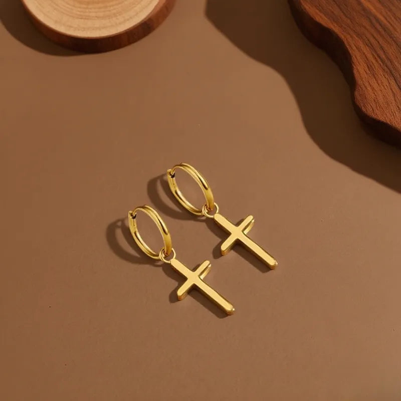 Cross Hoop Earrings