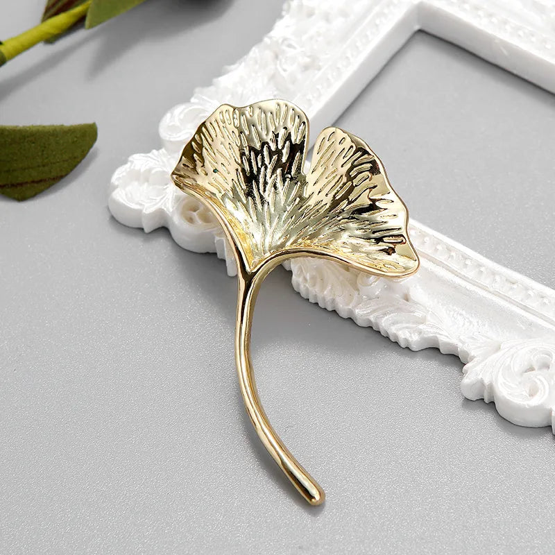 Ginkgo Leaf Brooch