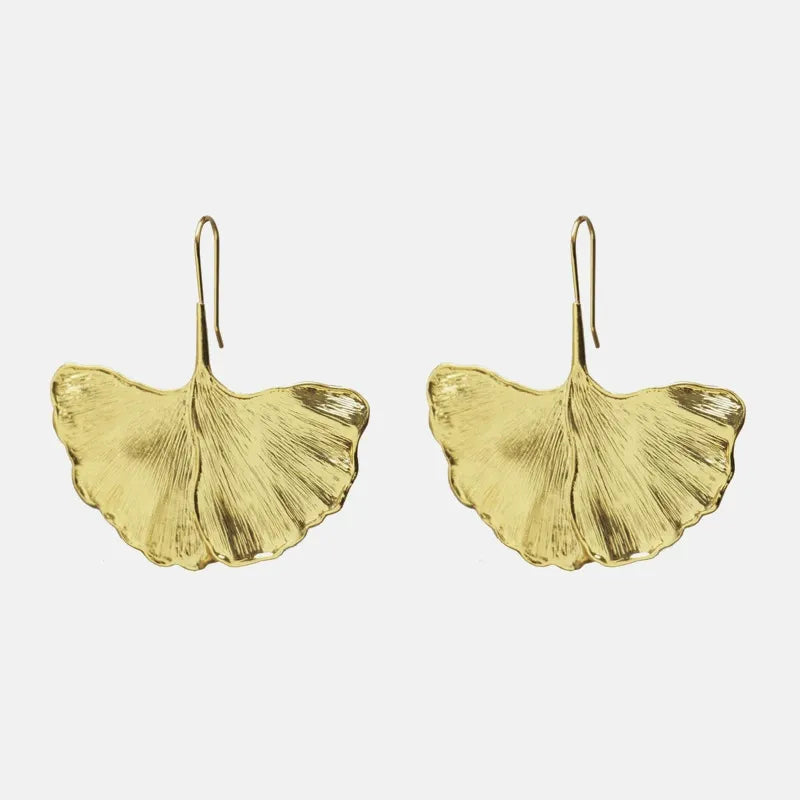 Ginkgo Leaf Hook Earrings